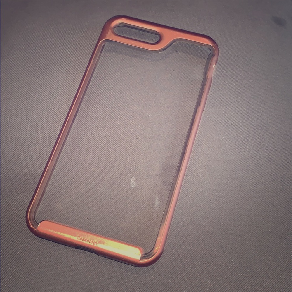 iPhone 6/7 plus clear, with pink outline case